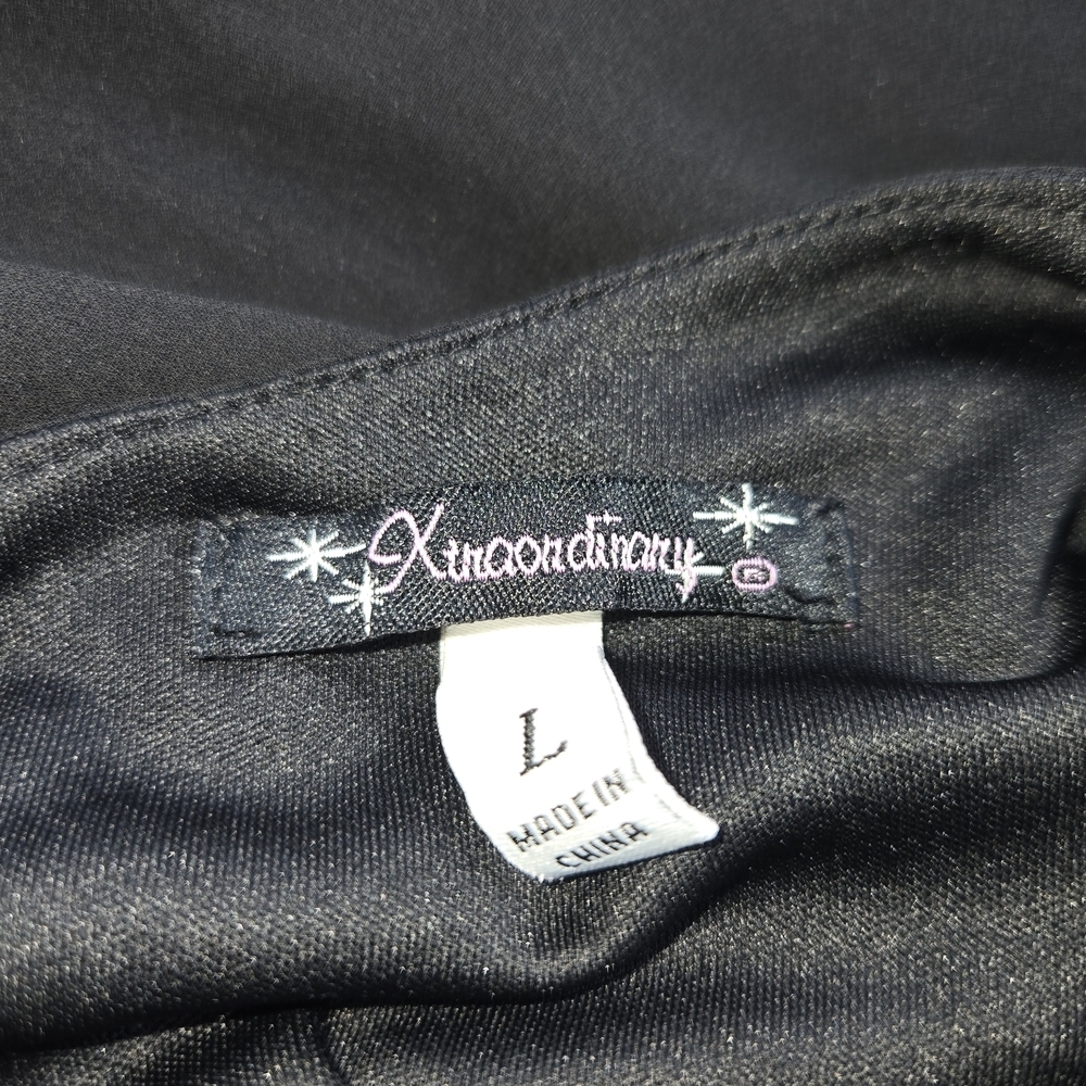 Xtraordinary Black Mini Dress with Flared Cuffs Juniors Large - Picture 10 of 12